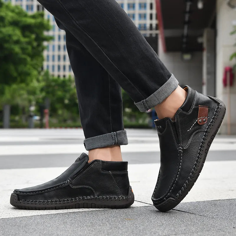 Non Slip Casual Leather Loafers For Men