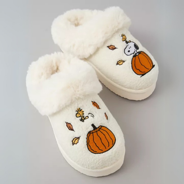 Cozy Snoopy Pumpkin Indoor Slippers