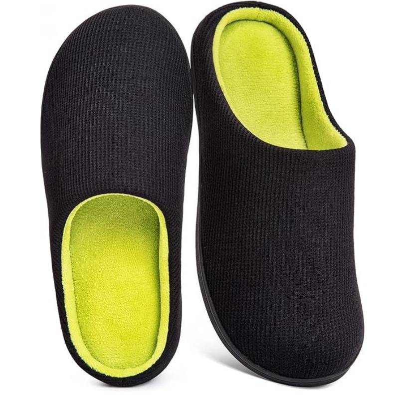 Memory Foam House Slippers – Cozy Support with Non-Slip Rubber Sole