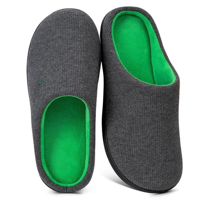Memory Foam House Slippers – Cozy Support with Non-Slip Rubber Sole