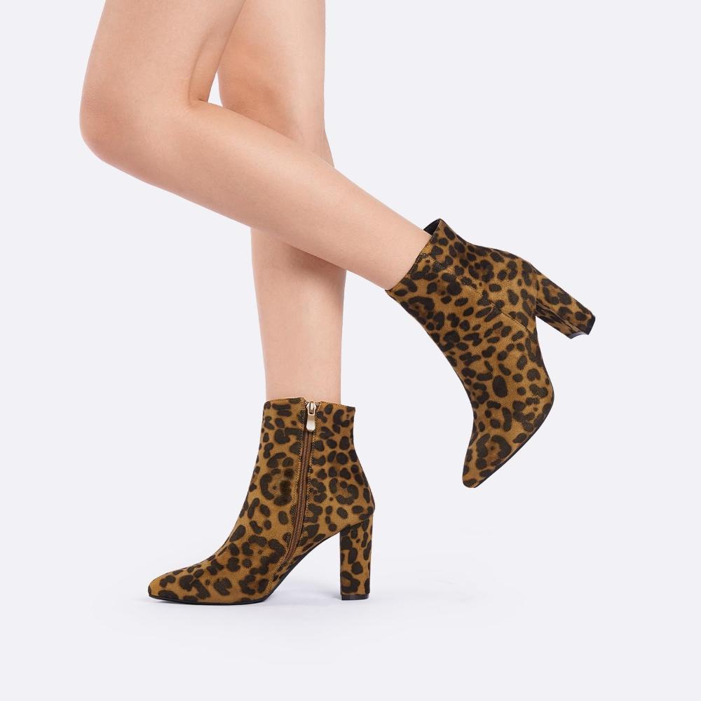 Leopard Print Pointed Boots For Parties