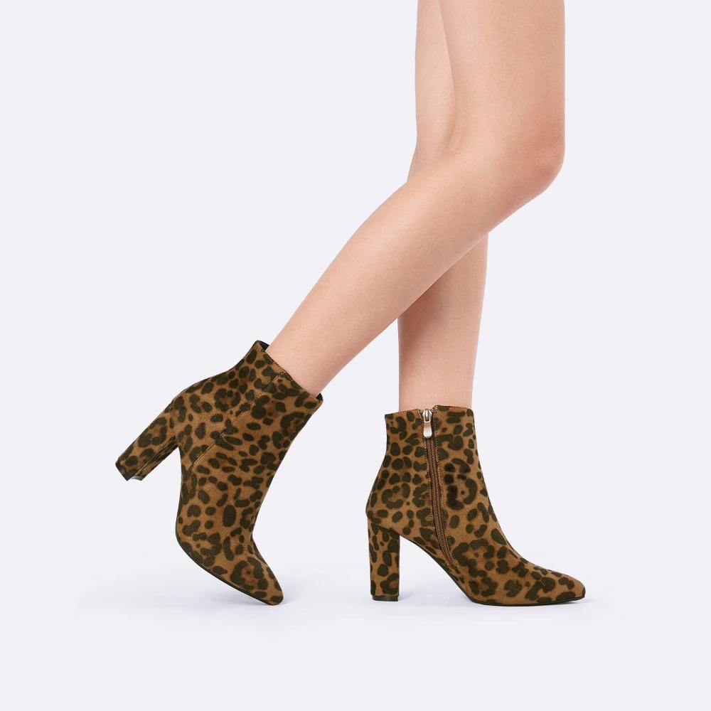 Leopard Print Pointed Boots For Parties