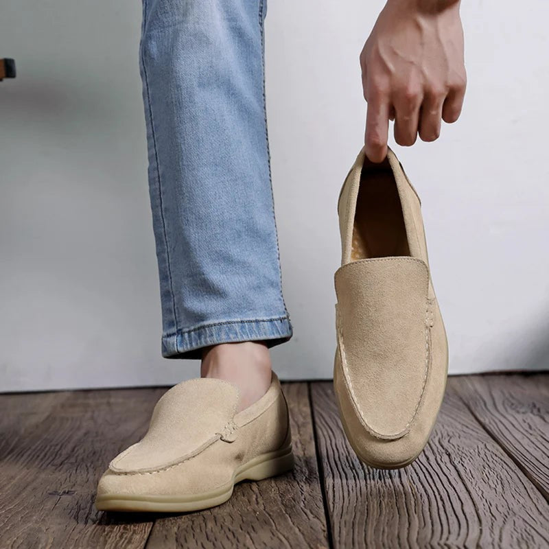 Men's Old Money Suede Slip On Loafers