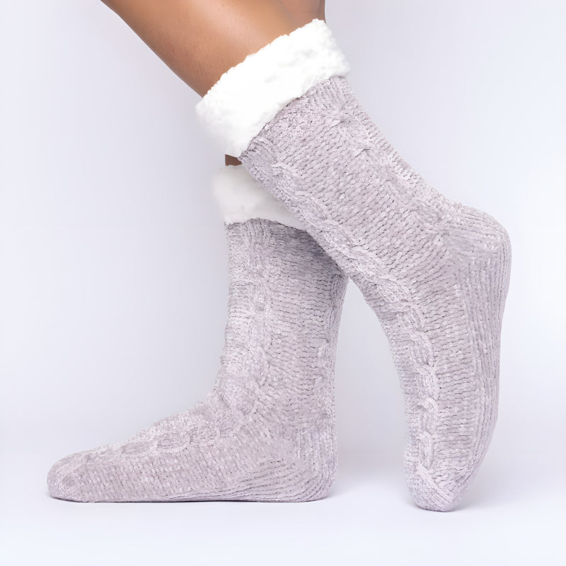 Non Slip Fleece Lined Lounge Socks