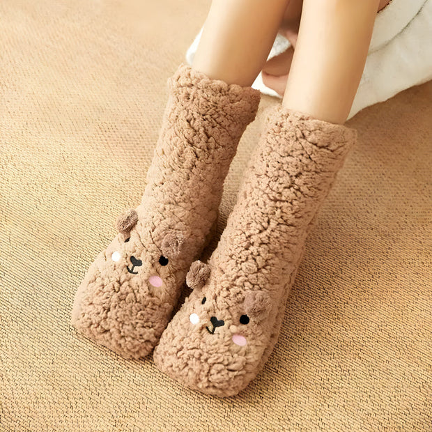 Soft Plush Bear Inspired Indoor Boots