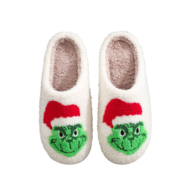 Grinch Inspired Festive Plush Slippers