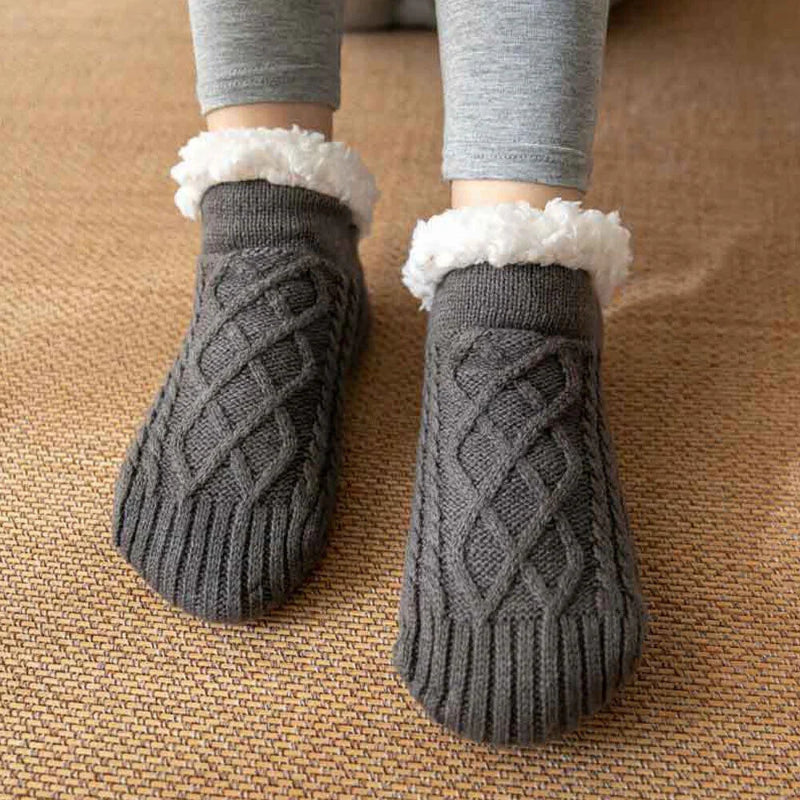 Indoor Comfort Socks With Non Slip Sole