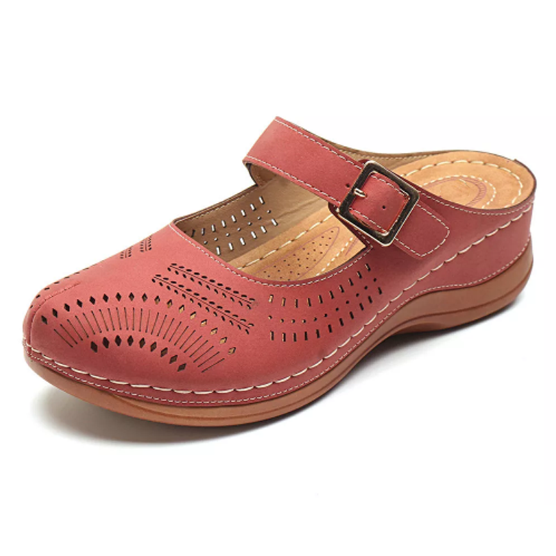 Hollow Out Breathable Slip-On Wedge Sandal